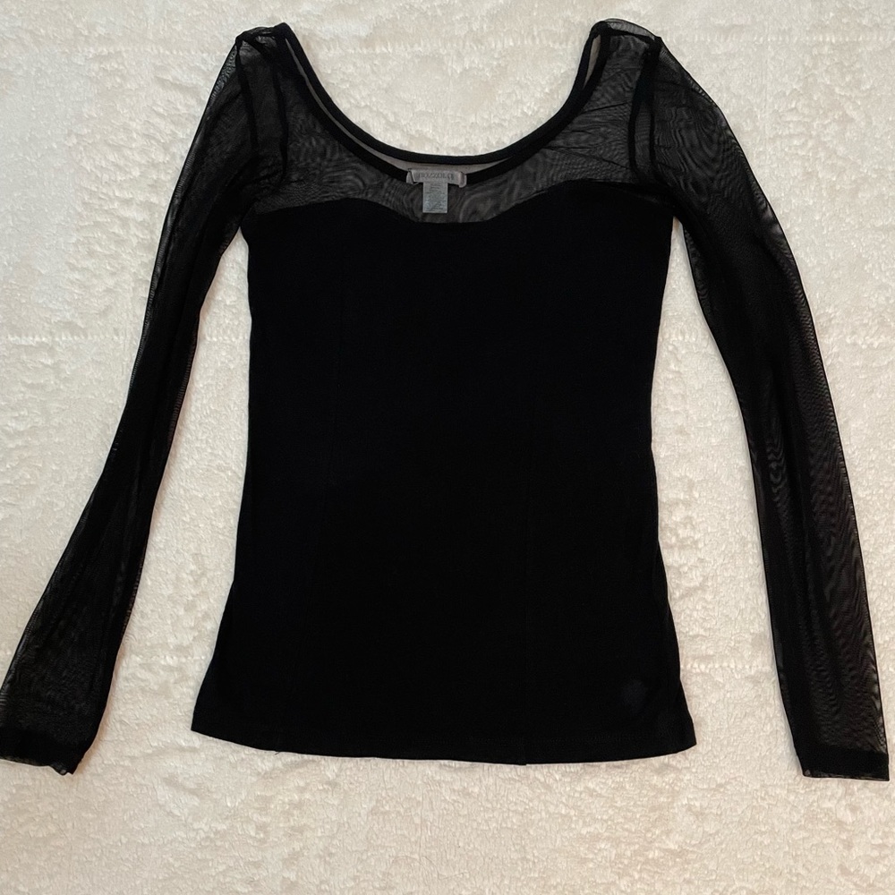 Black sheer long sleeved top Size Small